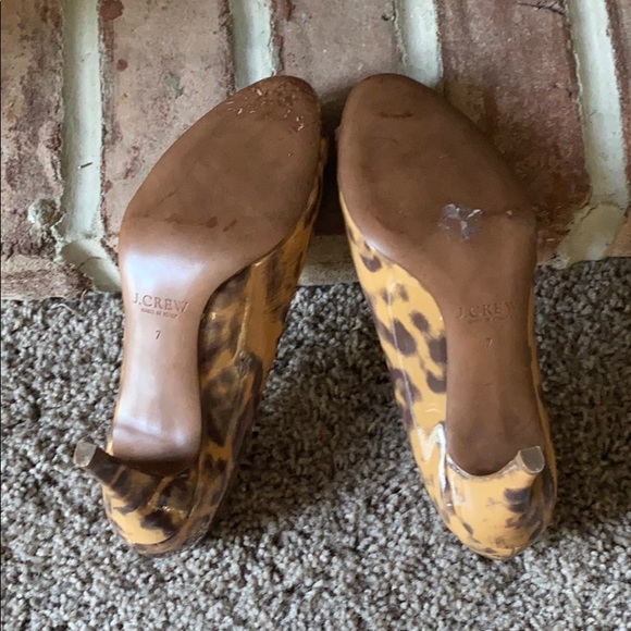 J.Crew animal print open toe heels size 7 - Picture 4 of 5